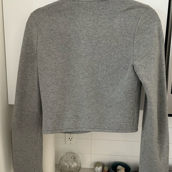 Abercrombie & Fitch Light Gray Button-Front Cardigan - Picture 3 of 4